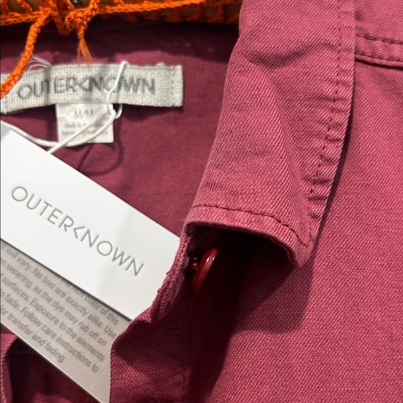 Outerknown organic cotton linen Women's Burgundy Jumpsuit coveralls medium new - Picture 6 of 7